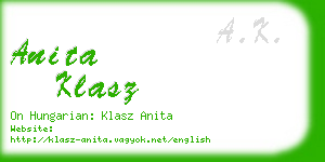 anita klasz business card